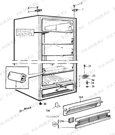 Взрыв-схема холодильника Faure FCV728W - Схема узла C10 Cabinet